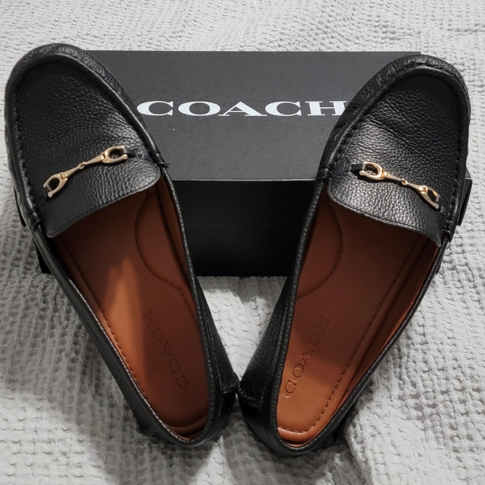 Coach Womens Mavis Leather Loafer Black.